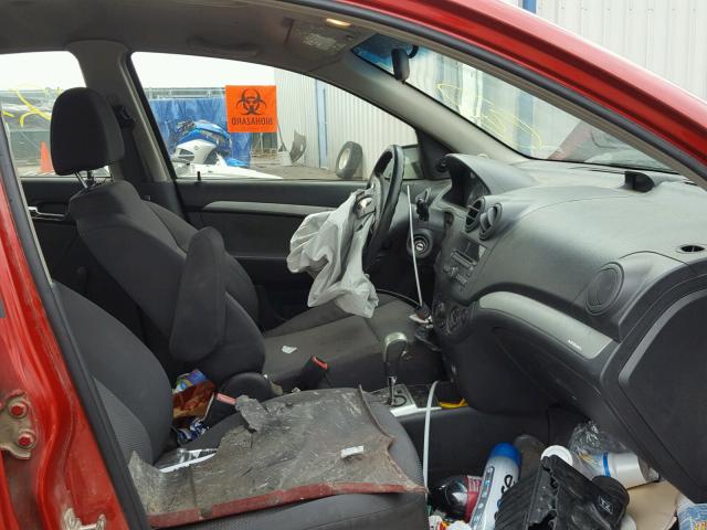 KL1TD5DE5BB180384 - 2011 CHEVROLET AVEO LS BURGUNDY photo 5