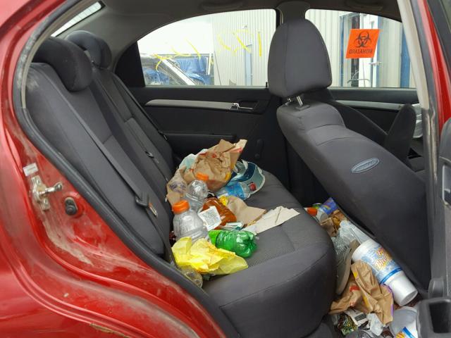 KL1TD5DE5BB180384 - 2011 CHEVROLET AVEO LS BURGUNDY photo 6