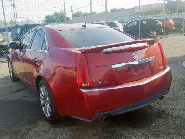 1G6DT57V380166678 - 2008 CADILLAC CTS HI FEA RED photo 3