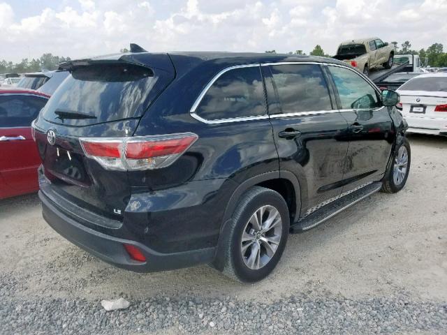 5TDZKRFH5GS165701 - 2016 TOYOTA HIGHLANDER BLACK photo 4