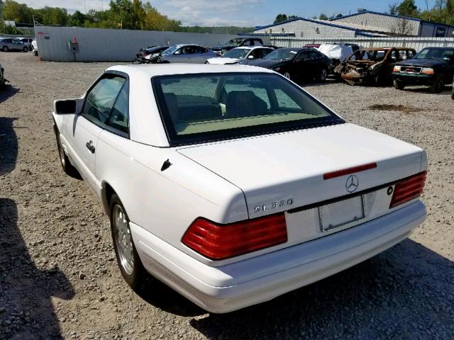 WDBFA63F3TF137007 - 1996 MERCEDES-BENZ SL 320 WHITE photo 3