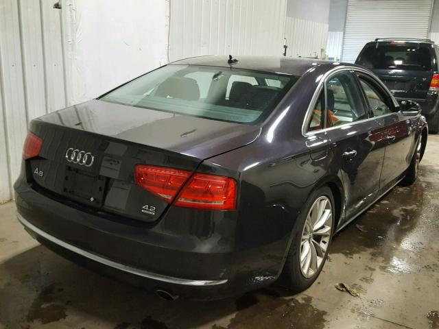 WAUAVAFD9BN026718 - 2011 AUDI A8 QUATTRO PURPLE photo 4