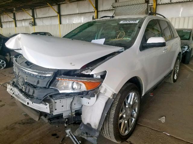 2FMDK3J9XDBC30350 - 2013 FORD EDGE SEL WHITE photo 2