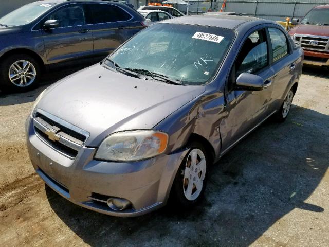 KL1TG56E19B311082 - 2009 CHEVROLET AVEO LT GRAY photo 2