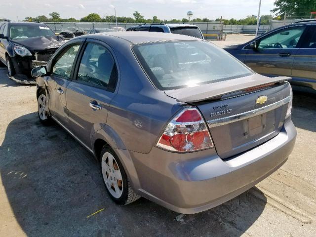 KL1TG56E19B311082 - 2009 CHEVROLET AVEO LT GRAY photo 3