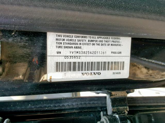 YV1MS382542011261 - 2004 VOLVO S40 2.4I GRAY photo 10