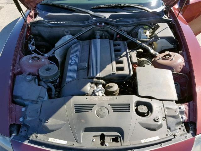 4USBT33423LS42222 - 2003 BMW Z4 2.5 BURGUNDY photo 7