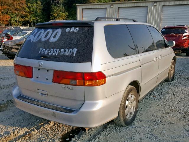 5FNRL18864B086971 - 2004 HONDA ODYSSEY EX SILVER photo 4