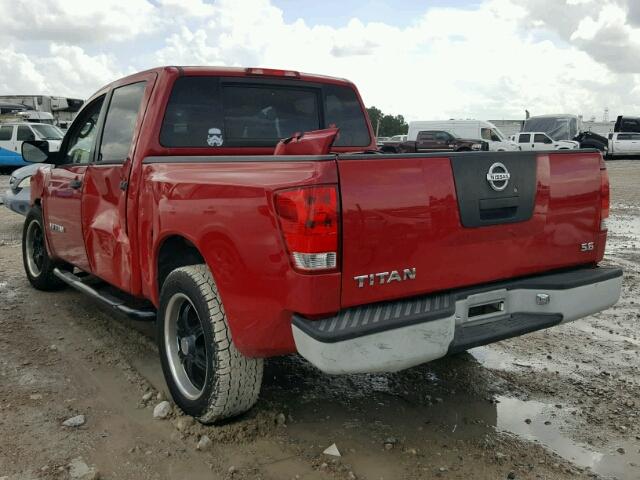 1N6BA07A96N563271 - 2006 NISSAN TITAN XE RED photo 3