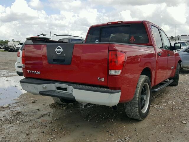 1N6BA07A96N563271 - 2006 NISSAN TITAN XE RED photo 4