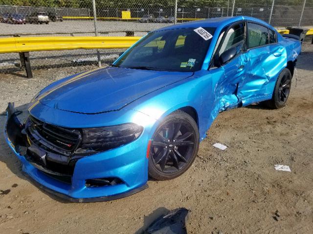 2C3CDXBG3JH319284 - 2018 DODGE CHARGER SX BLUE photo 2