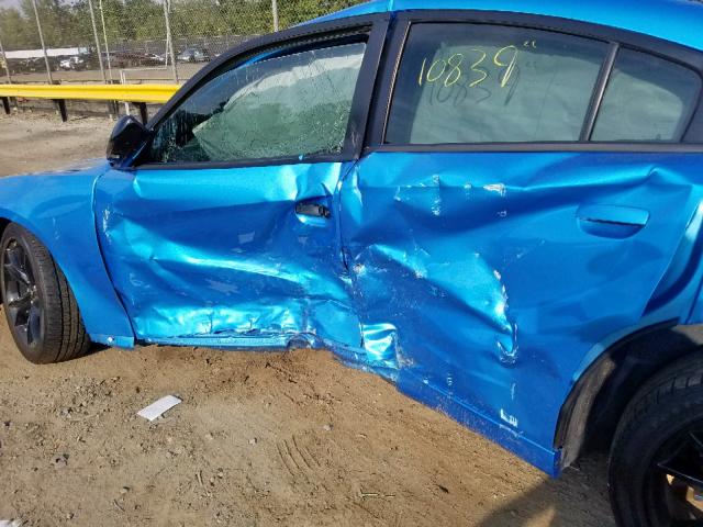 2C3CDXBG3JH319284 - 2018 DODGE CHARGER SX BLUE photo 9