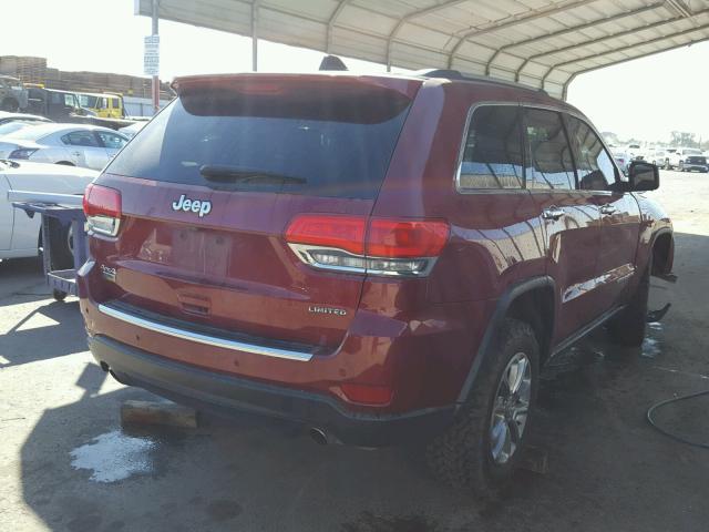 1C4RJFBG2EC565583 - 2014 JEEP GRAND CHER BURGUNDY photo 4