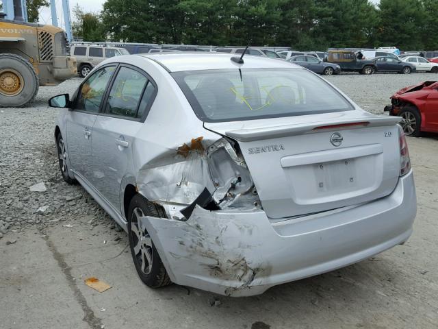 3N1AB6AP9CL634947 - 2012 NISSAN SENTRA 2.0 SILVER photo 3