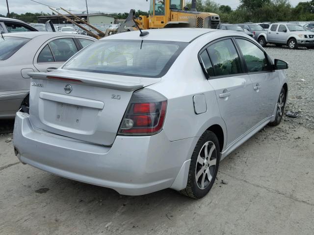 3N1AB6AP9CL634947 - 2012 NISSAN SENTRA 2.0 SILVER photo 4