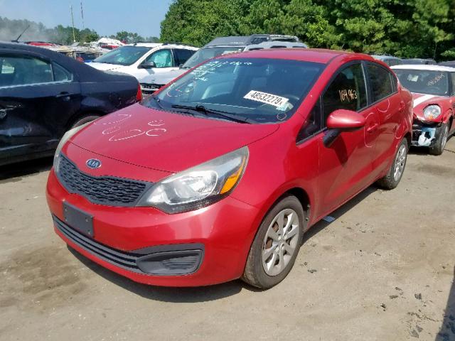 KNADM4A32C6091096 - 2012 KIA RIO LX RED photo 2