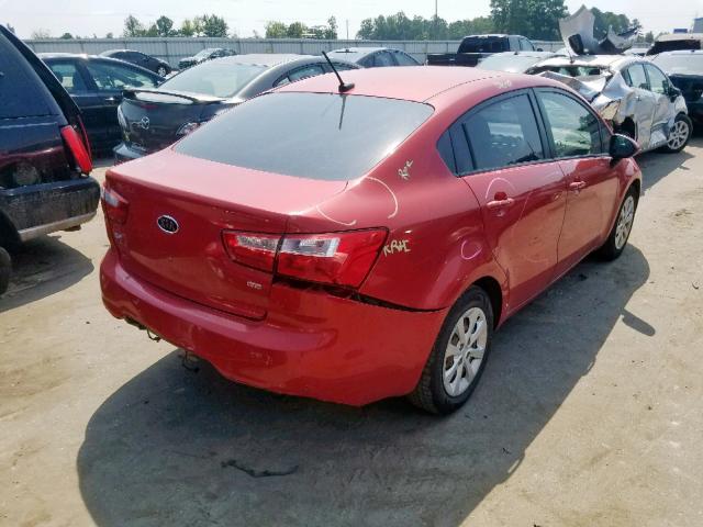 KNADM4A32C6091096 - 2012 KIA RIO LX RED photo 4