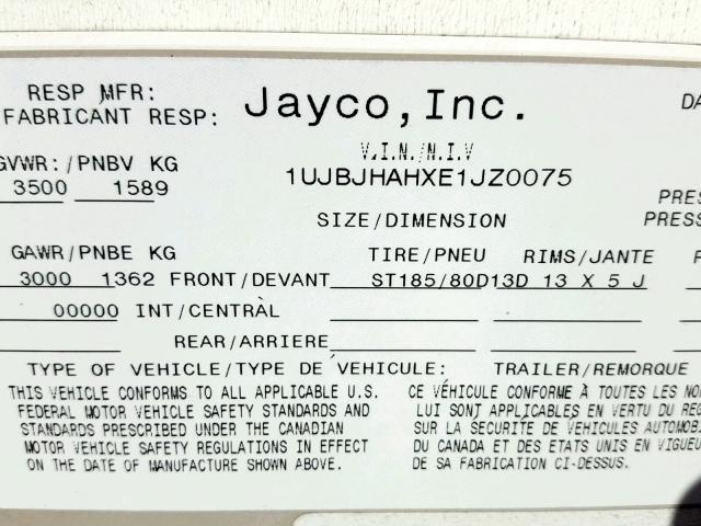 1UJBJHAHXE1JZ0075 - 2014 JAYCO JAY FEATHE  WHITE photo 20