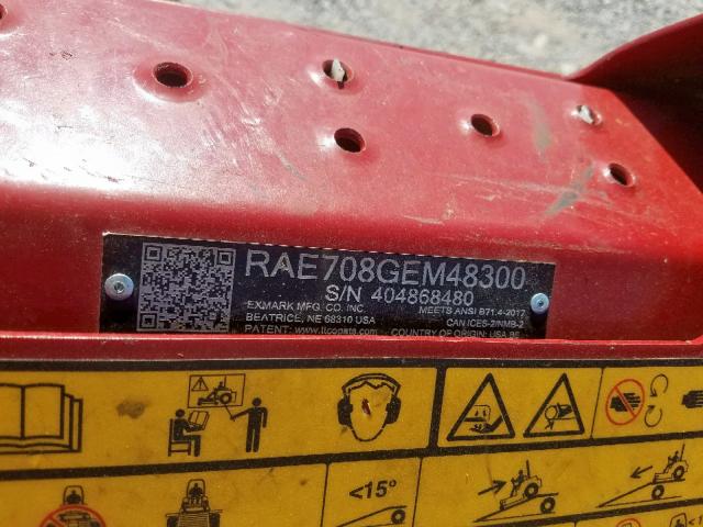 RAE708GEM48300 - 2017 EXMA MOWER RED photo 10