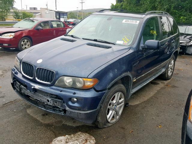 5UXFA13515LY15669 - 2005 BMW X5 3.0I BLUE photo 2