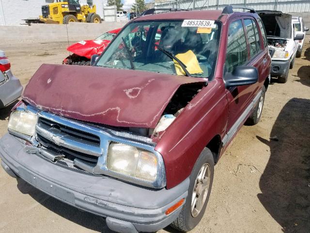 2CNBE13C536924186 - 2003 CHEVROLET TRACKER RED photo 2