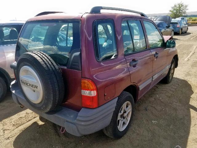 2CNBE13C536924186 - 2003 CHEVROLET TRACKER RED photo 4