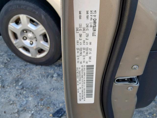 3D4GG47B19T572349 - 2009 DODGE JOURNEY SE TAN photo 10