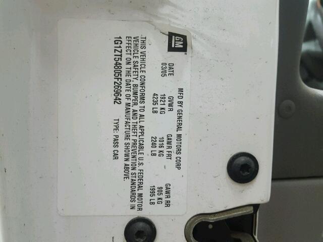 1G1ZT54805F269642 - 2005 CHEVROLET MALIBU LS 白色 照片 10