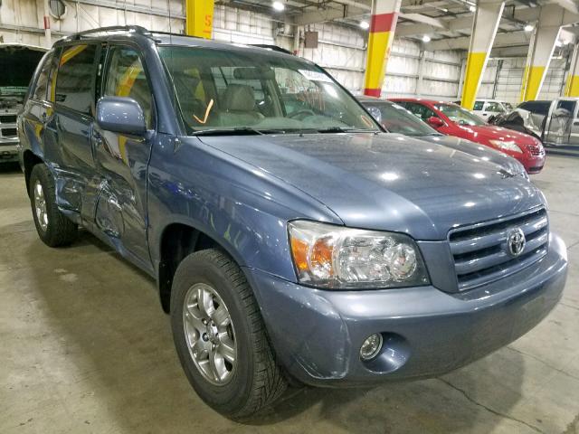 JTEHP21A360185277 - 2006 TOYOTA HIGHLANDER BLUE photo 1