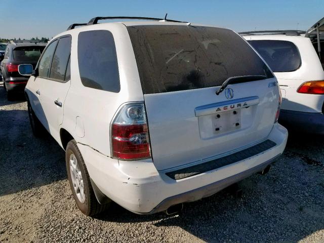 2HNYD18906H500092 - 2006 ACURA MDX TOURIN WHITE photo 3