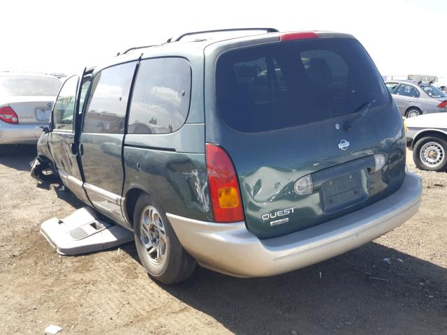 4N2XN11T8YD808144 - 2000 NISSAN QUEST SE GREEN photo 3