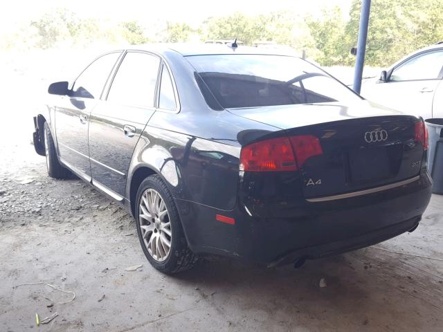 WAUAF78E18A164808 - 2008 AUDI A4 2.0T BLACK photo 3