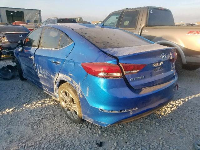 KMHD84LF0HU328035 - 2017 HYUNDAI ELANTRA SE BLUE photo 3