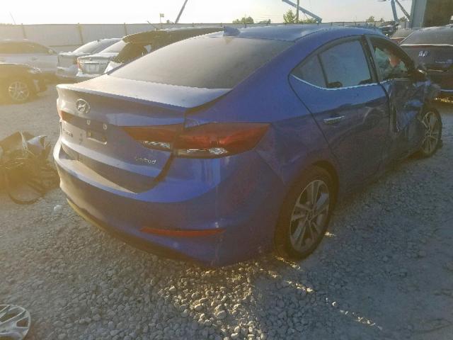 KMHD84LF0HU328035 - 2017 HYUNDAI ELANTRA SE BLUE photo 4