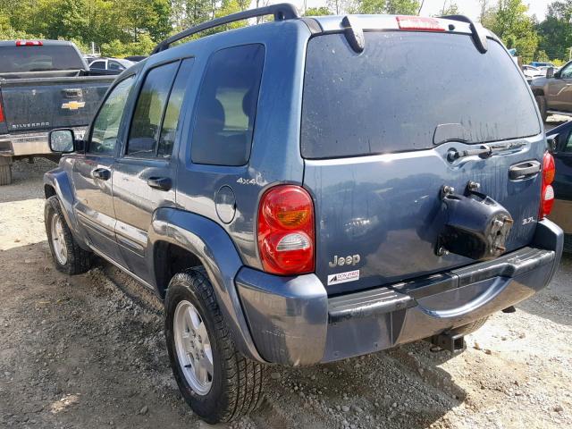 1J8GL58K82W193337 - 2002 JEEP LIBERTY LI BLUE photo 3