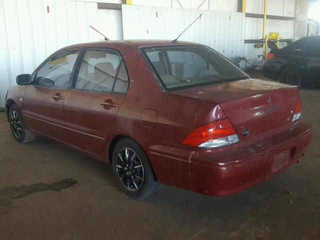 JA3AJ26E83U088310 - 2003 MITSUBISHI LANCER ES RED photo 3