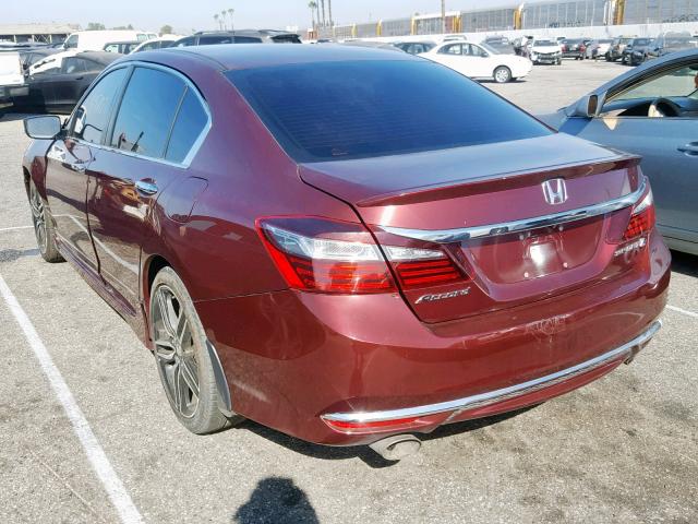 1HGCR2F58HA015273 - 2017 HONDA ACCORD SPO BURGUNDY photo 3