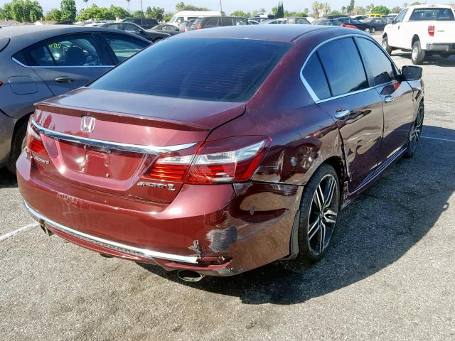 1HGCR2F58HA015273 - 2017 HONDA ACCORD SPO BURGUNDY photo 4