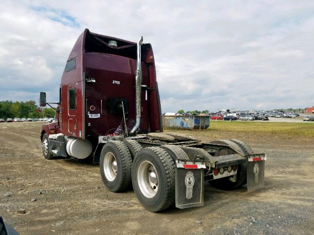 1XKADU9XX7J148844 - 2007 KENWORTH CONSTRUCTI MAROON photo 3