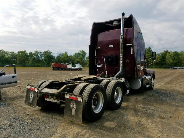 1XKADU9XX7J148844 - 2007 KENWORTH CONSTRUCTI MAROON photo 4