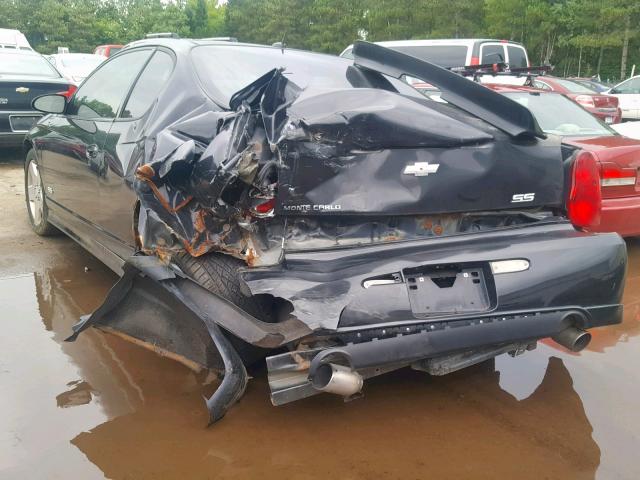 2G1WL16C769388313 - 2006 CHEVROLET MONTE CARL შავი ფოტო 3
