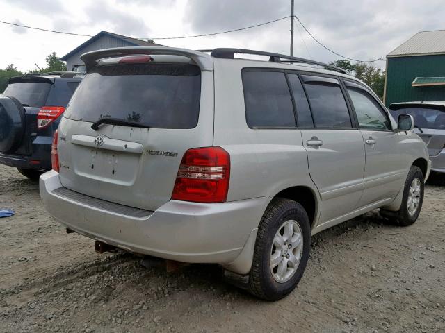 JTEHF21A730128885 - 2003 TOYOTA HIGHLANDER SILVER photo 4