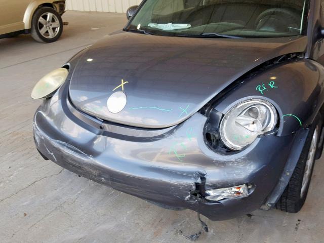 3VWCK31C05M417640 - 2005 VOLKSWAGEN NEW BEETLE ნაცრისფერი ფოტო 9