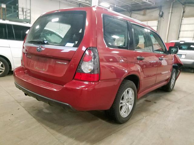 JF1SG66618H730568 - 2008 SUBARU FORESTER S წითელი ფოტო 4