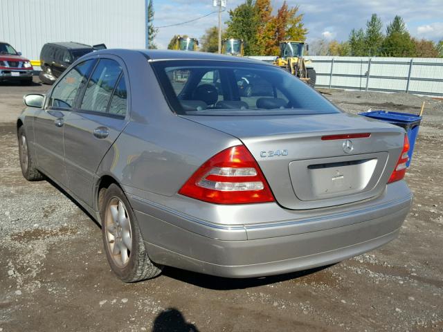 WDBRF61J74A555493 - 2004 MERCEDES-BENZ C 240 SILVER photo 3