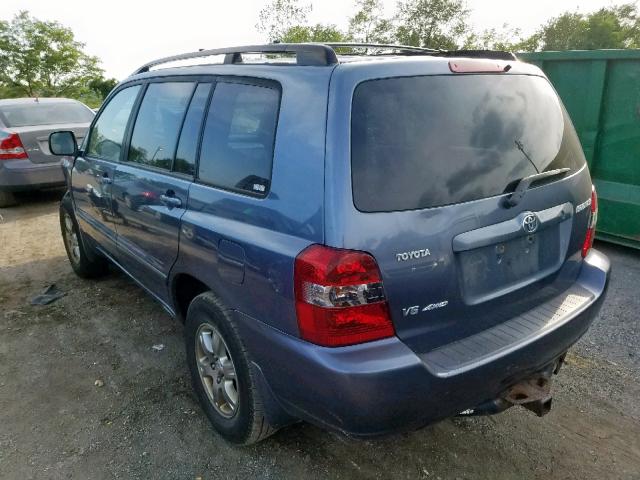 JTEEP21A560183985 - 2006 TOYOTA HIGHLANDER BLUE photo 3