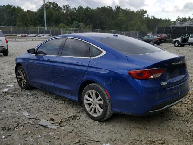 1C3CCCABXFN591136 - 2015 CHRYSLER 200 LIMITE BLUE photo 3