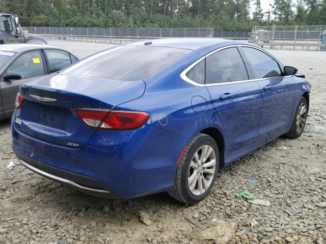 1C3CCCABXFN591136 - 2015 CHRYSLER 200 LIMITE BLUE photo 4