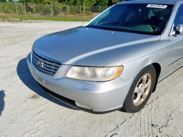 KMHFC46F26A137945 - 2006 HYUNDAI AZERA SE SILVER photo 9