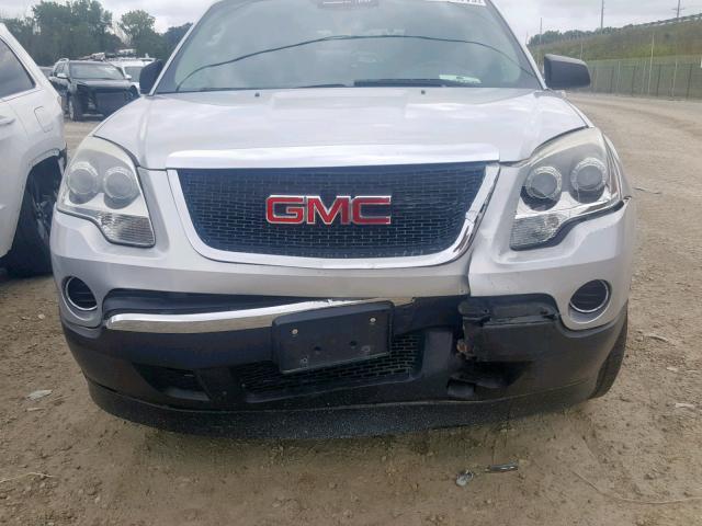 1GKLRKED2AJ142649 - 2010 GMC ACADIA SL SILVER photo 9